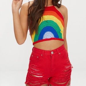 Rainbow Crochet Crop Top